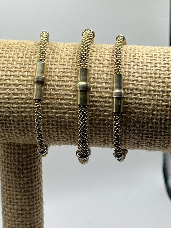 925 Italy Jewelry - Gold Mesh Tube Bangle Bracelet 925 Italy